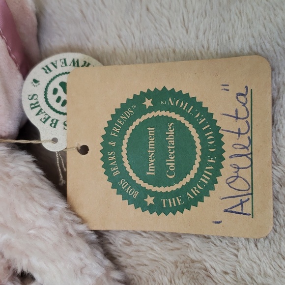 Alouetta de Grizetta •Boyds Bears & Friends•  Pink Velvet Rose Hat Ribbon, NWT - Picture 7 of 10